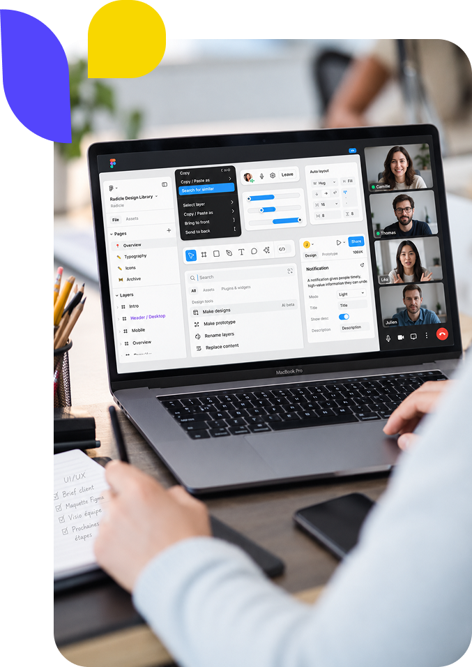 Mock up d'une formation IA avec l'interface Figma